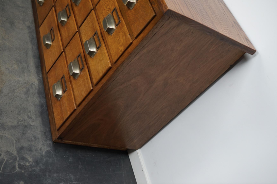 German apothecary's cabinet in oak mid-twentieth century