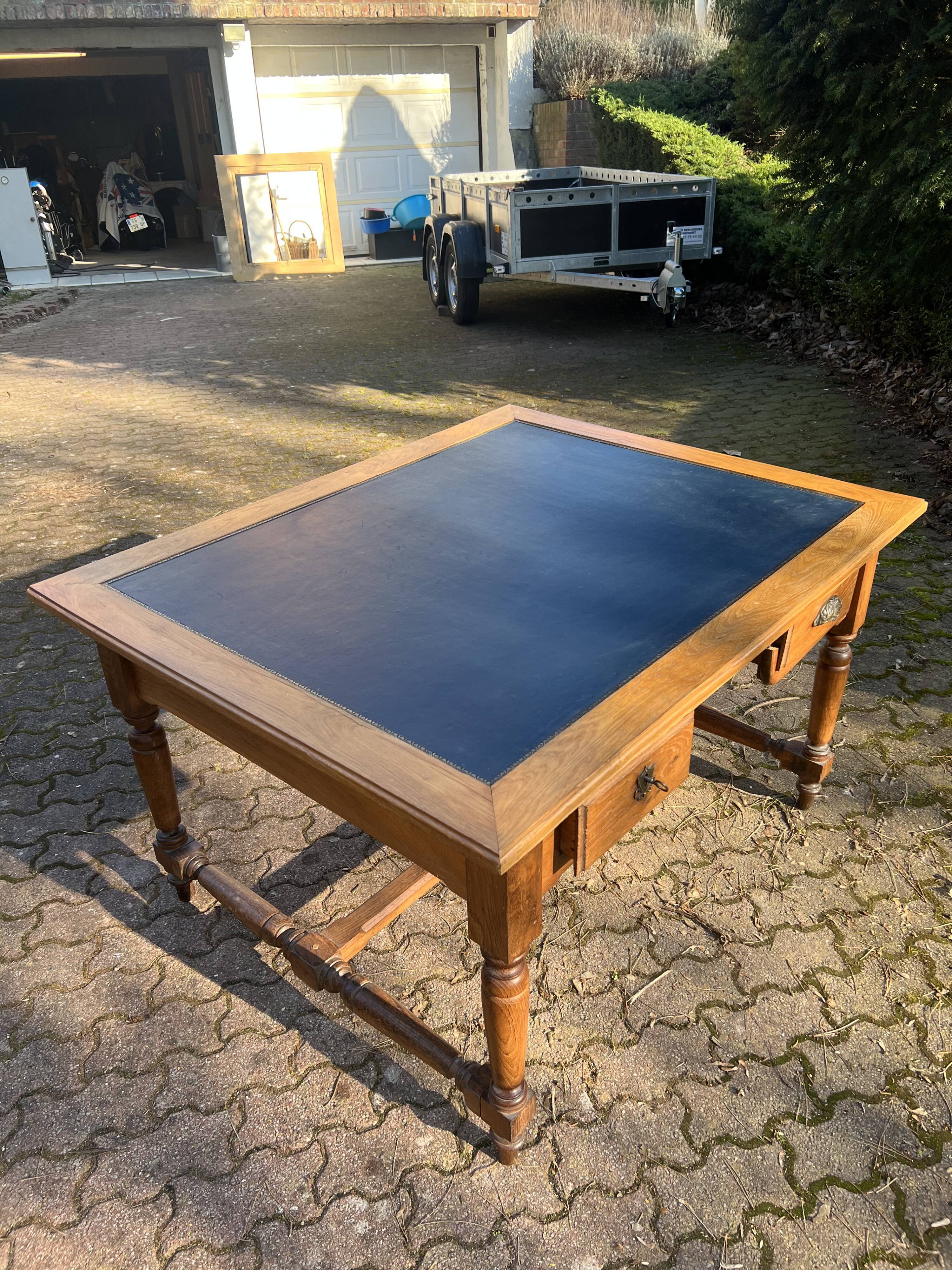 Double-sided desk Napoleon elm wood
