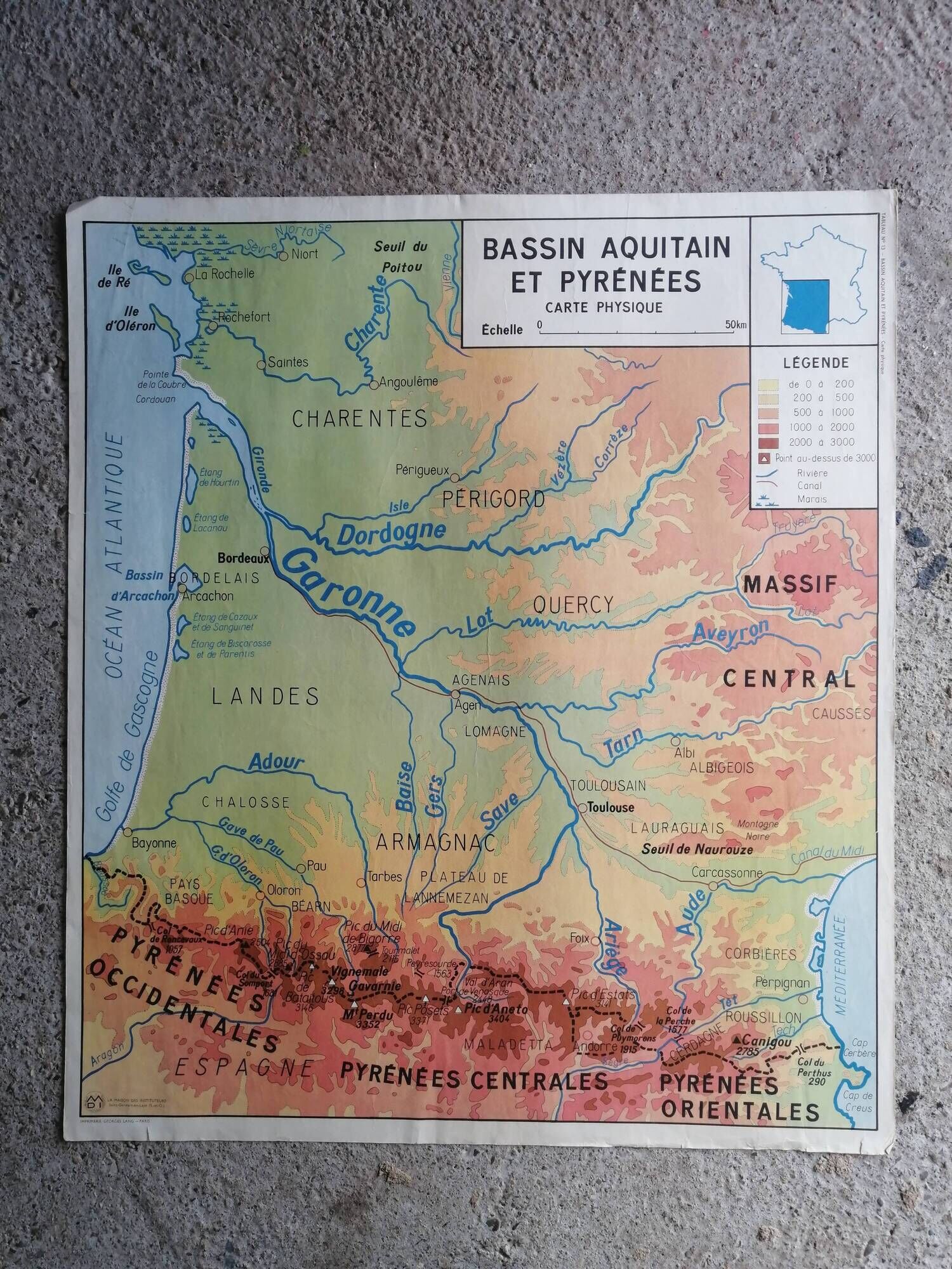 MDI school poster - Pyrenees, Aquitaine basin, Alps and Jura.