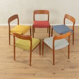 Model 75 dining room chairs by Nils O. Møller, 1960s