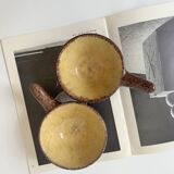 Set of ceres glazed ceramic ramekins, stoneware, france, 1960