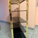Vintage shelf in brass and smoked glass – Italian work, circa 1970