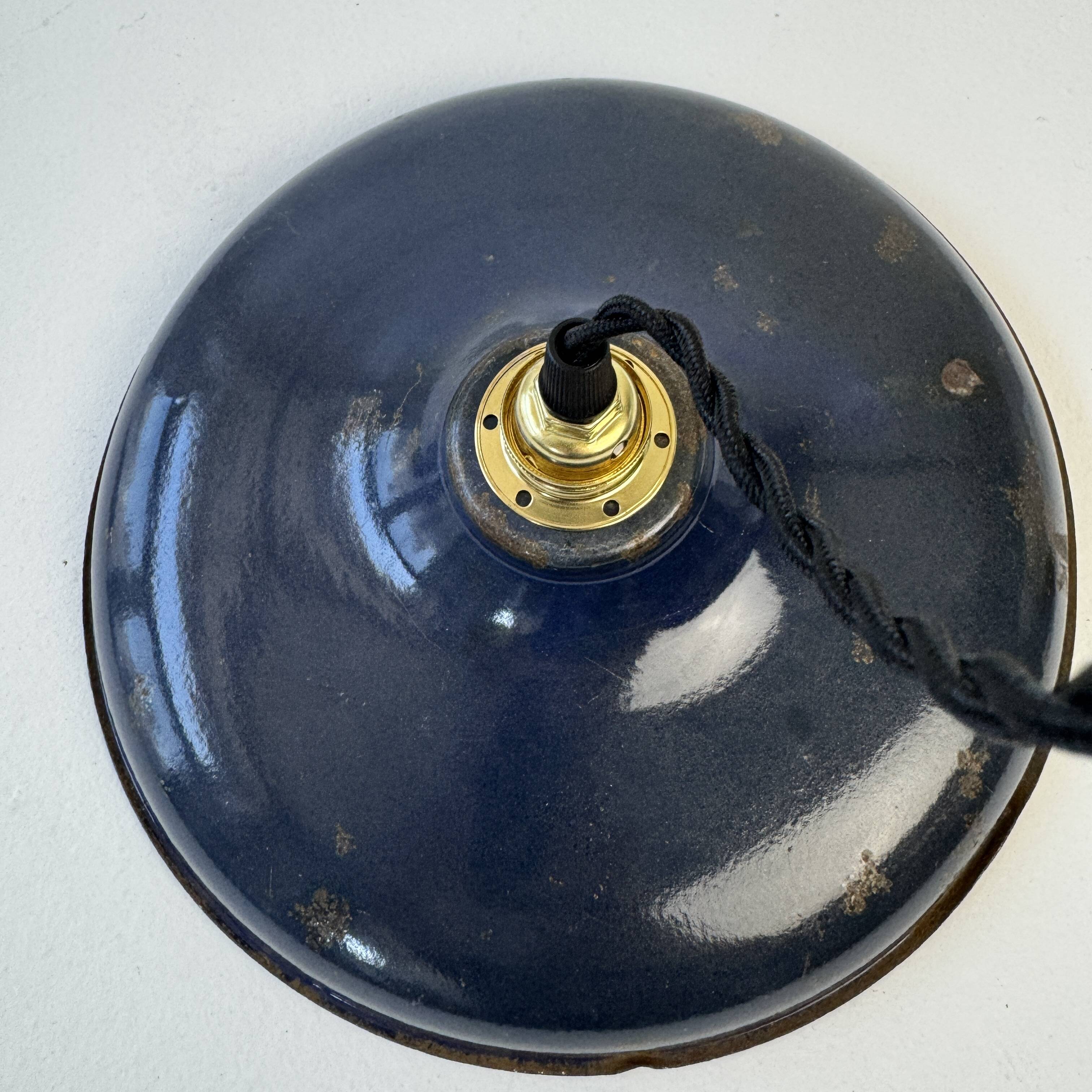 Old industrial enamel suspension night blue
