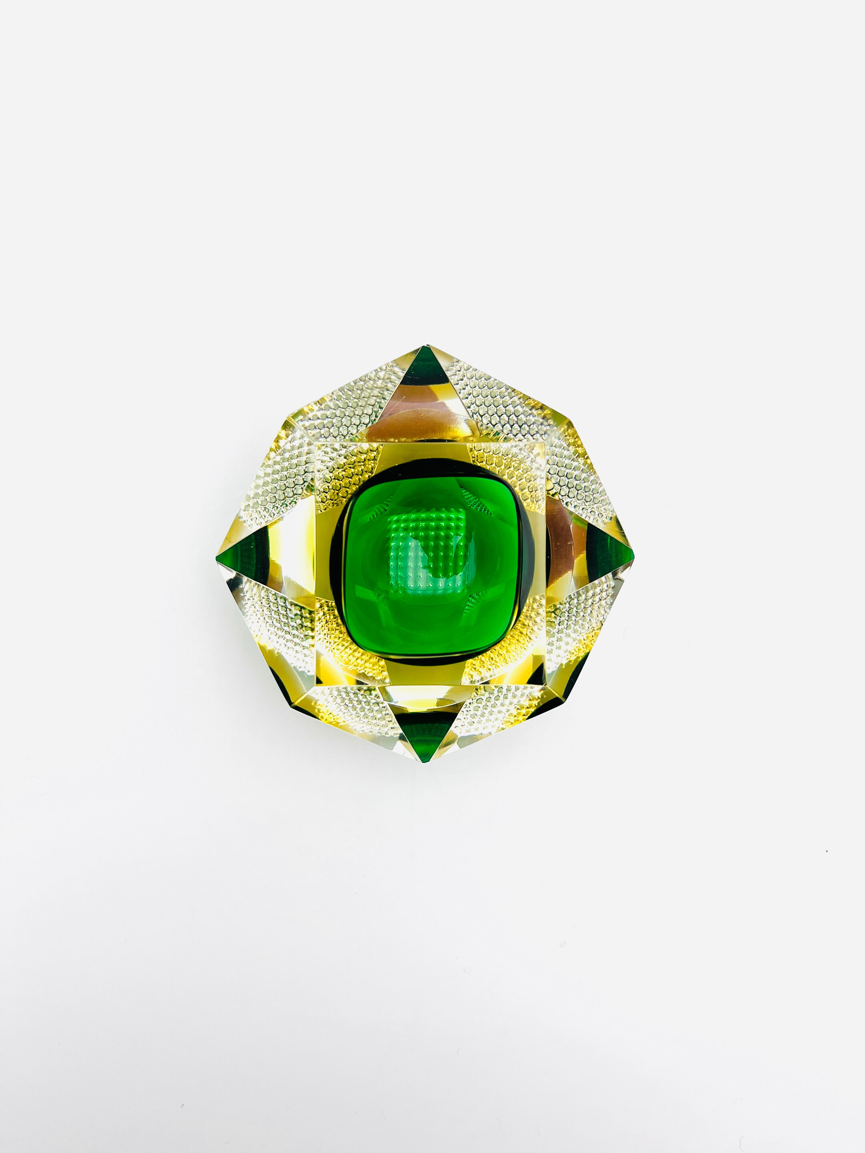 Murano bowl - Flavio Poli - Sommerso - Amber Green - Circa 1960