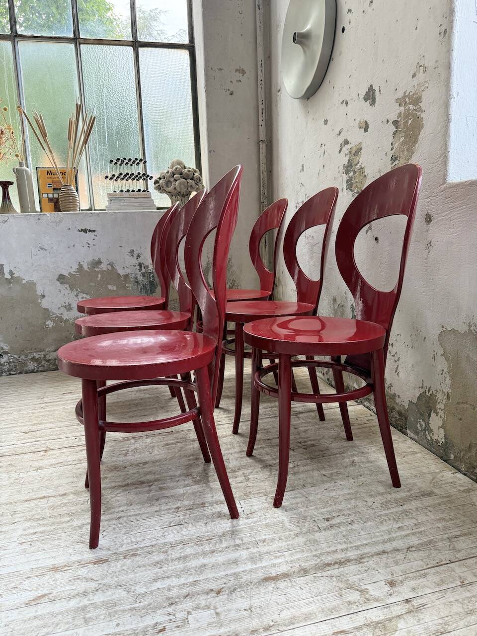 Set of 6 Baumann bistro chairs, Mouette model