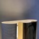Pair of vintage wall lights, brass and white perforated metal, Hans Agne Jakobsson