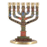 Menorah candlestick with 7 branches in bronze, 1960s