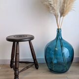 Tripod stool in turned wood, attributed to Charles Dudouyt, 20th century.