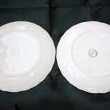 Two slip plates decorated with fruit.