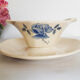 Digoin porcelain saucière, blue pink model