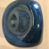 Vase en verre bleuté, signé Morin, Dieulefit