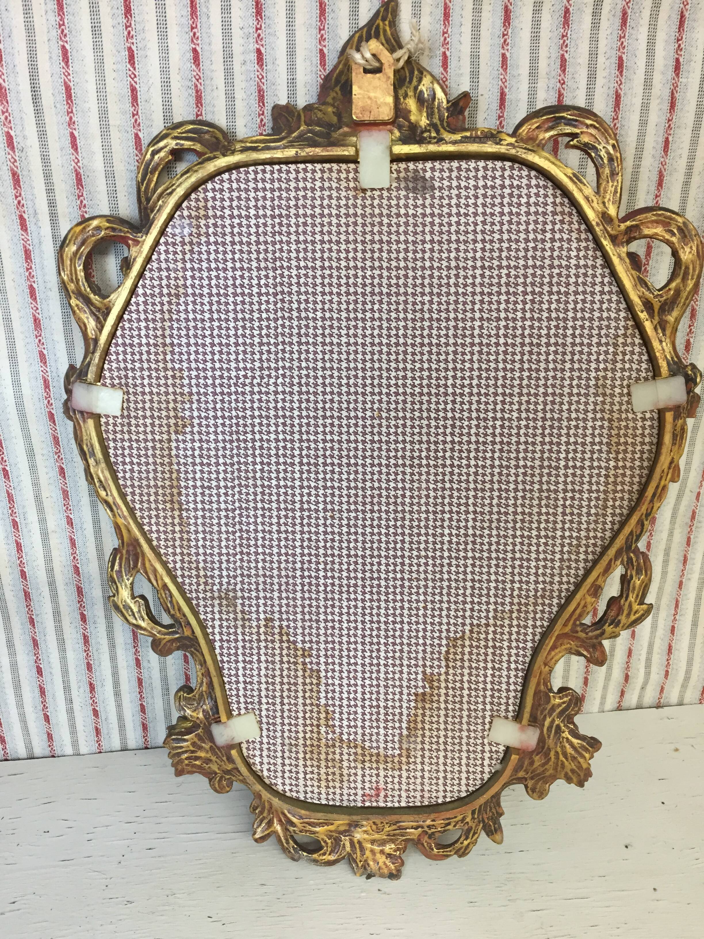 Old mirror Louis XV rocaille style, 48x33 cm