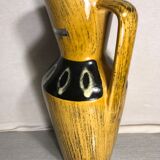 Former vase Scheurich europ linie ceramics beige - black - anse germany vintage