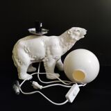 Ceramic white bear lamp
