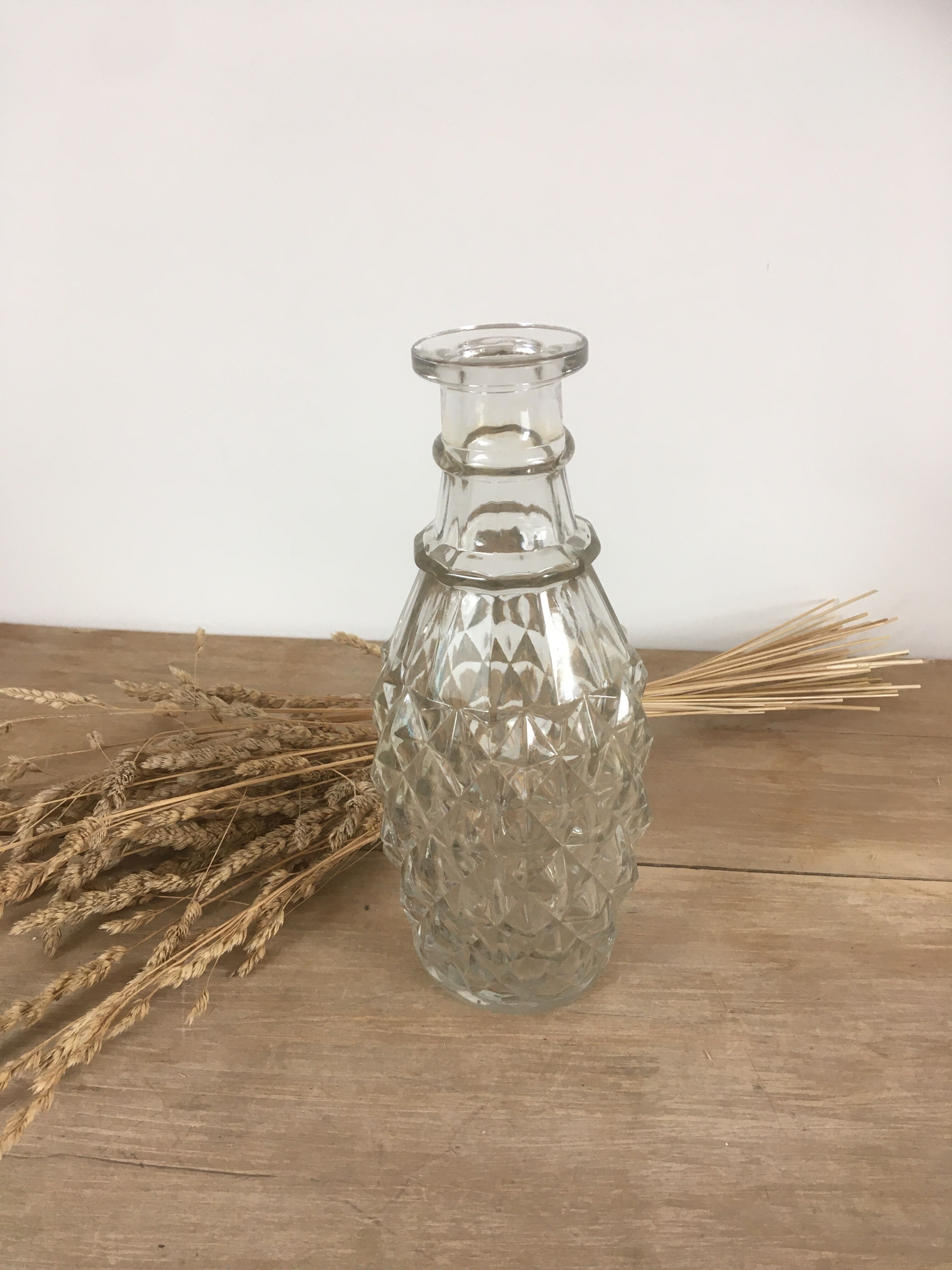 Vintage molded glass decanter