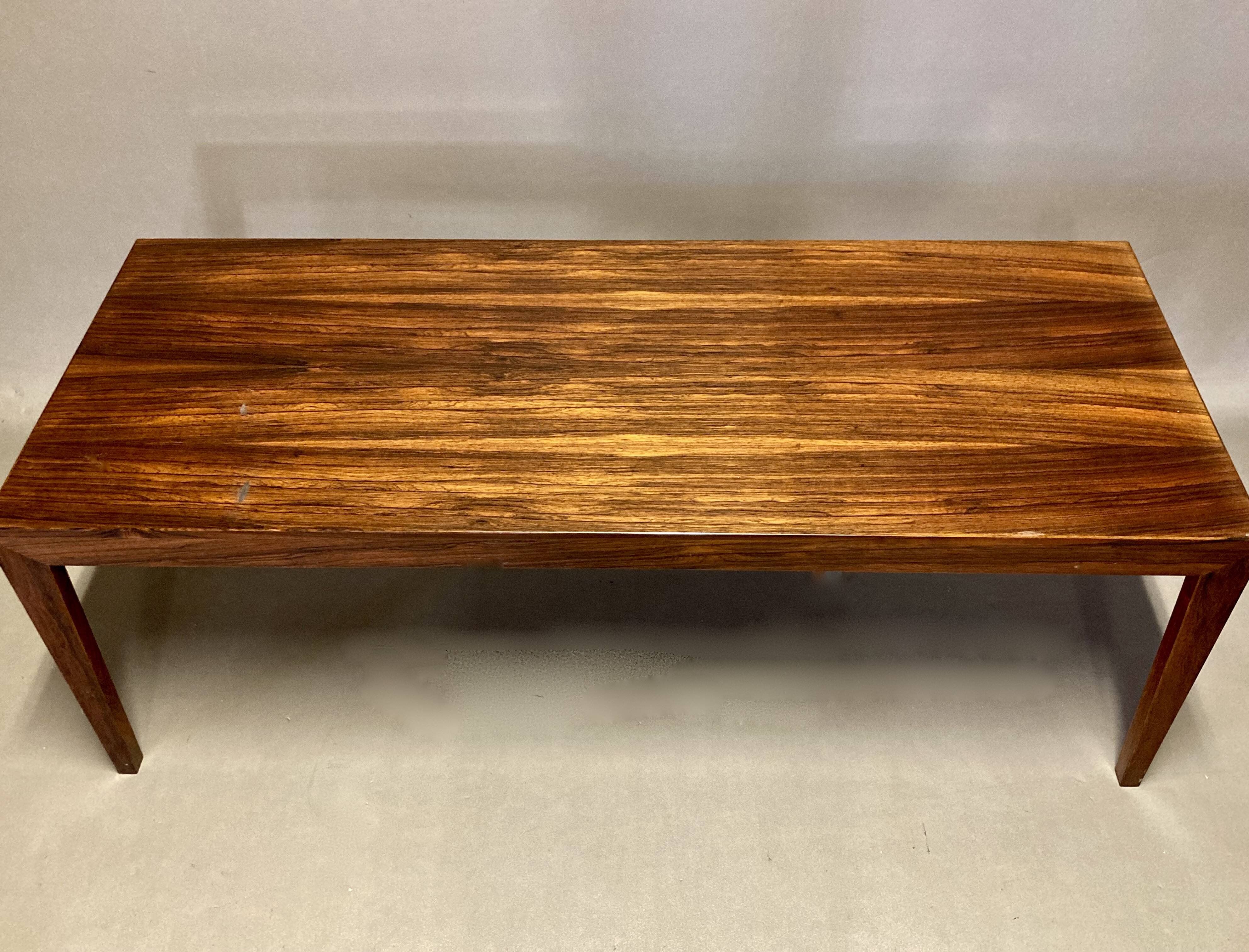 Scandinavian design rosewood coffee table 1950.