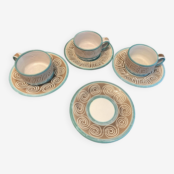 Vallauris 4 saucers +3 RP cups