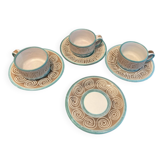 Vallauris 4 saucers +3 RP cups