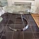 Large round table attributed to Boris Tabacoff, glass and chrome steel, year