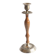 Sculpted wood and metal candle holder
