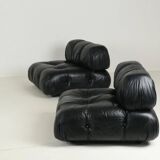 Camaleonda Sofa in Black Leather by Mario Bellini for C&B Italia 1960s