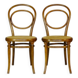 2 Thonet No. 10 chairs, 1870 version, new caning