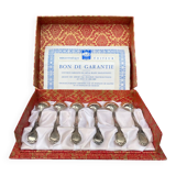 Set of 6 small silver metal teaspoons