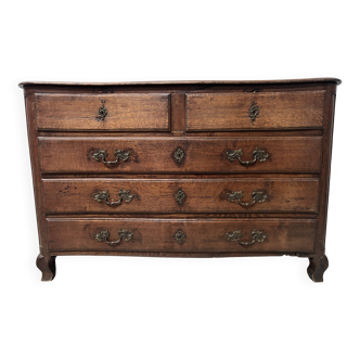 Louis XV chest of drawers in solid oak from the 18th century