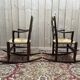 Paire de fauteuils pailles rustiques à bascule - rocking-chair chair