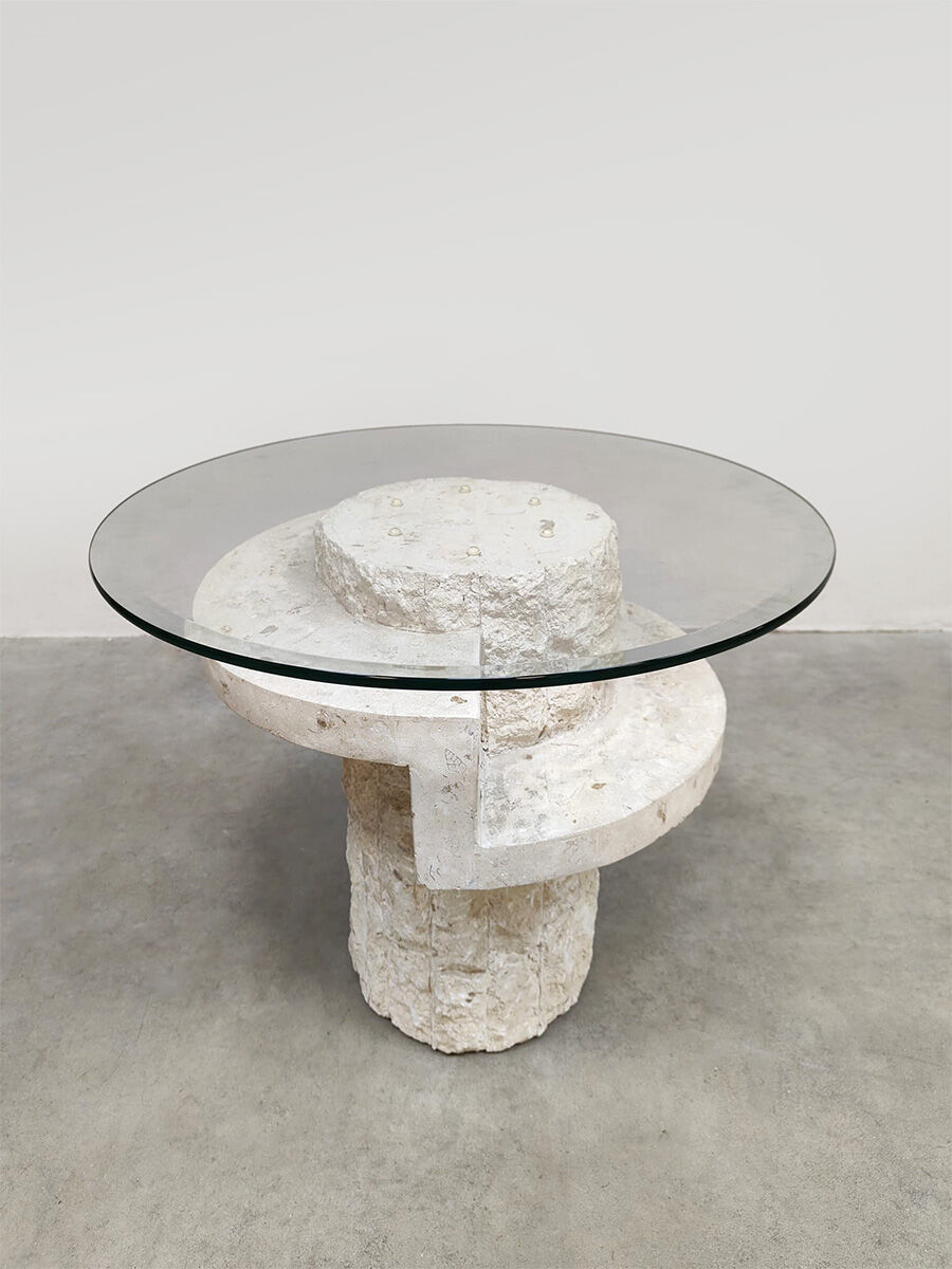 Vintage Mactan stone coffee table Magnussen Ponte 1980