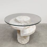 Vintage Mactan stone coffee table Magnussen Ponte 1980