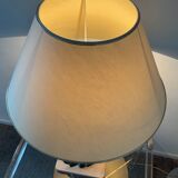 Vintage lamp in travertine and bronze 70s