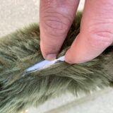Vintage green furry chair from the 1960s