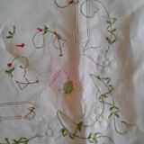 Hand embroidered pink flowers