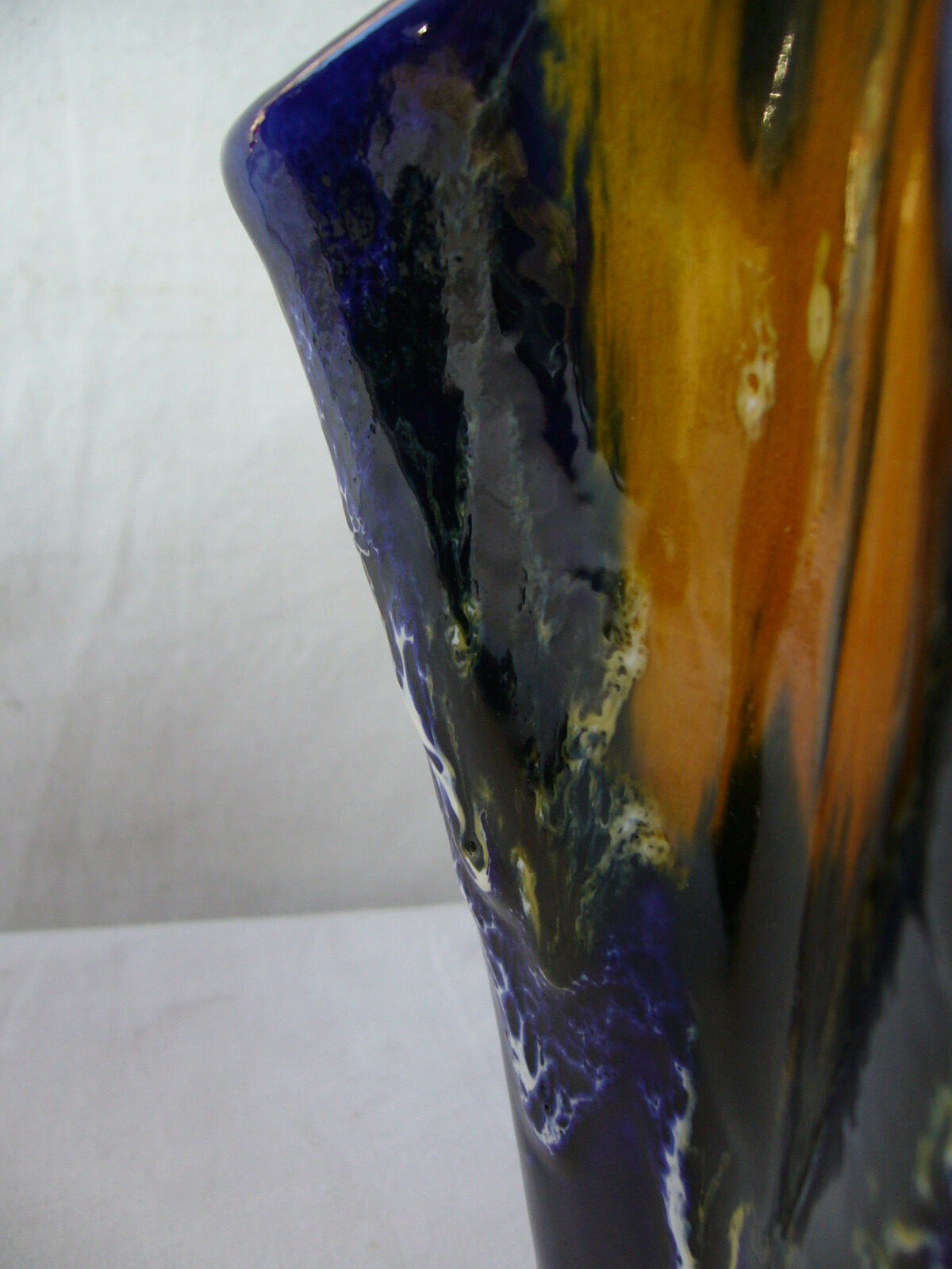 Pair of blue vases flamed Vallauris