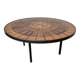 Table basse Capron « herbier » piètement métal