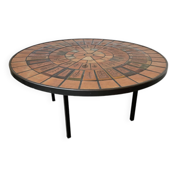 Capron coffee table "herbarium" with metal base