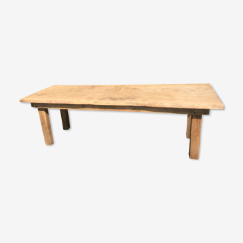 Farm table in rustic solid oak stripped