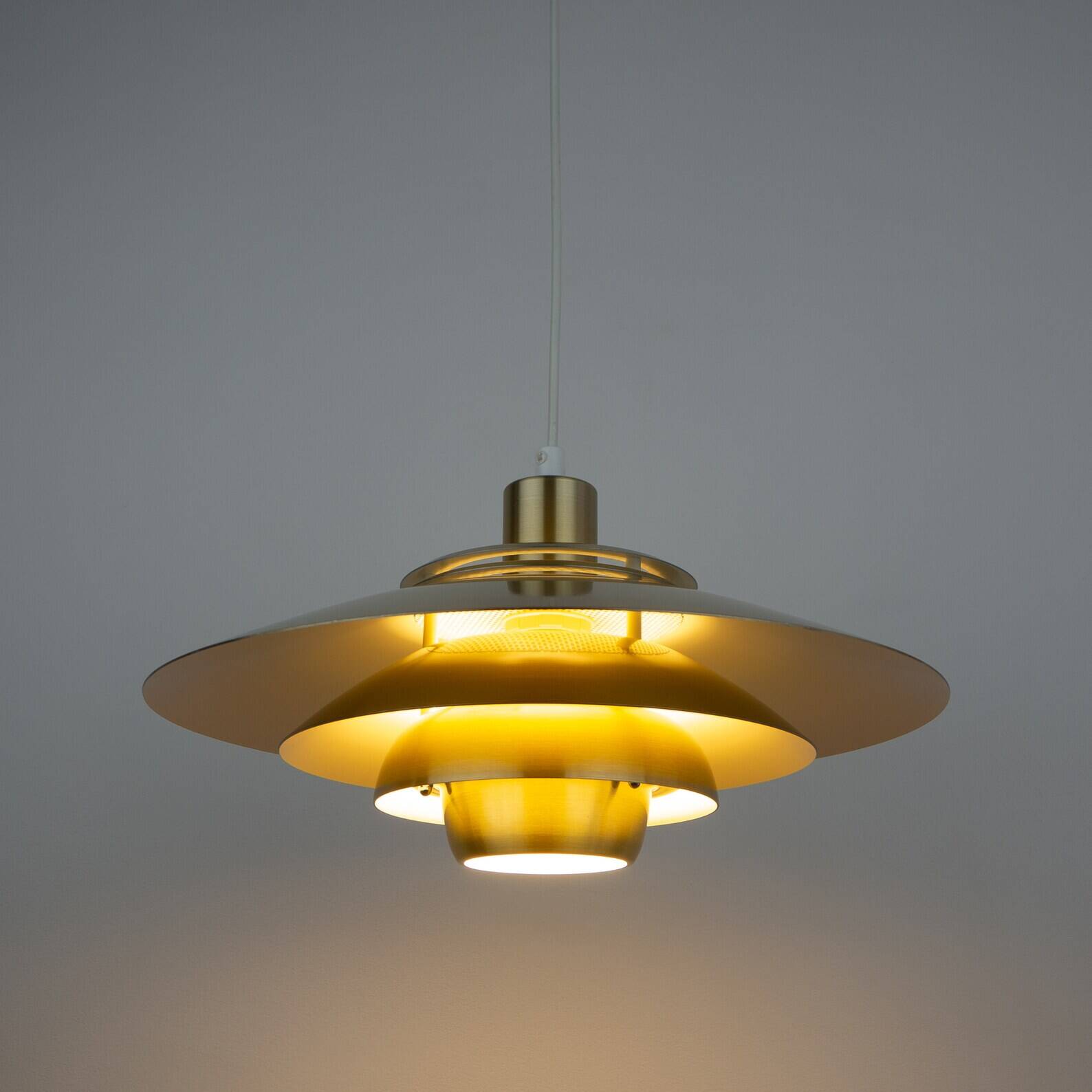 Danish vintage pendant lamp Dania by Kurt Wiborg, Jeka, 1980s