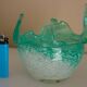 Blown glass empty pocket, thick, free-form, 80s design