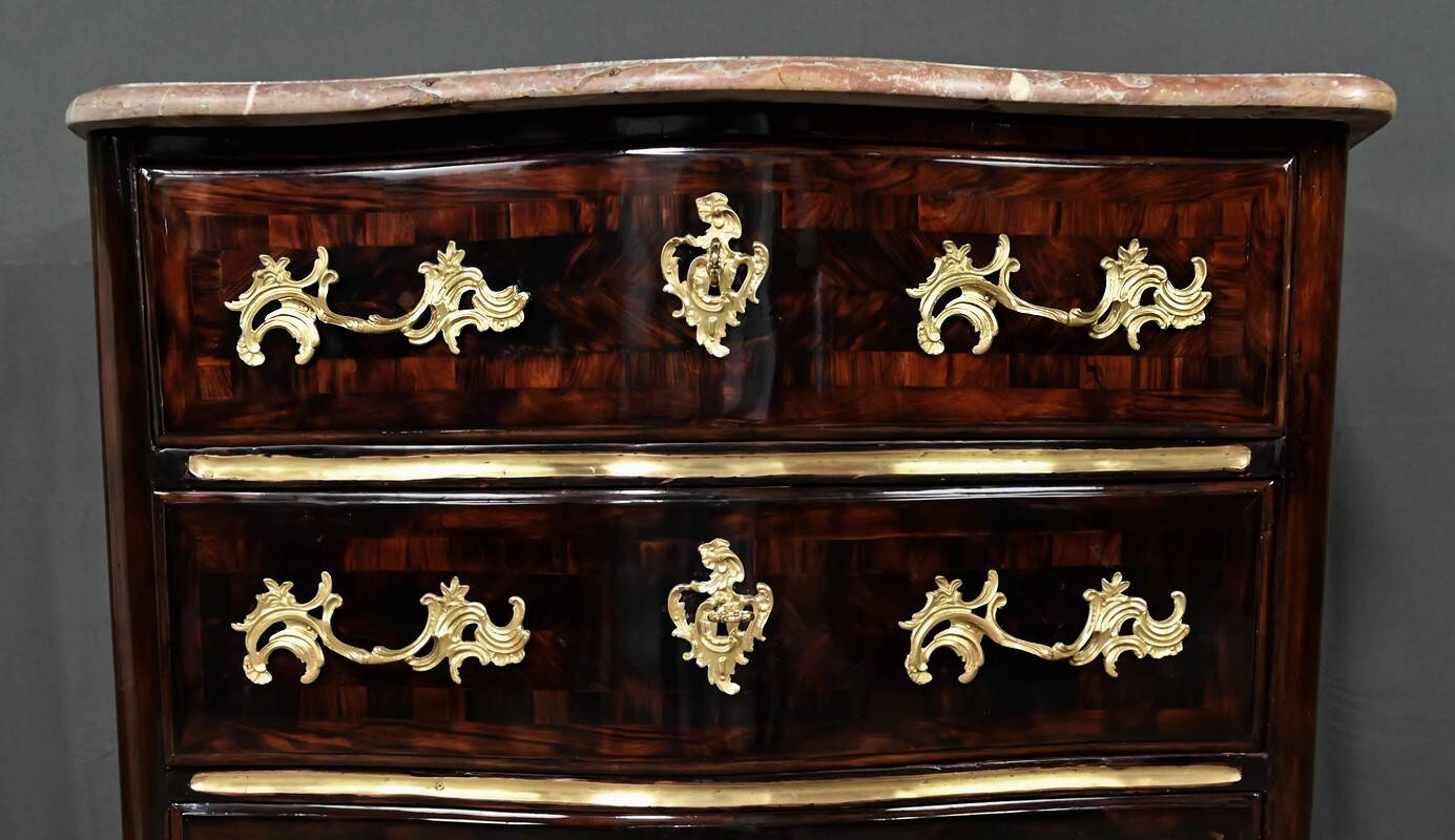 Rosewood Marquetry Chest of Drawers, Louis XIV Period – Early 18th Century