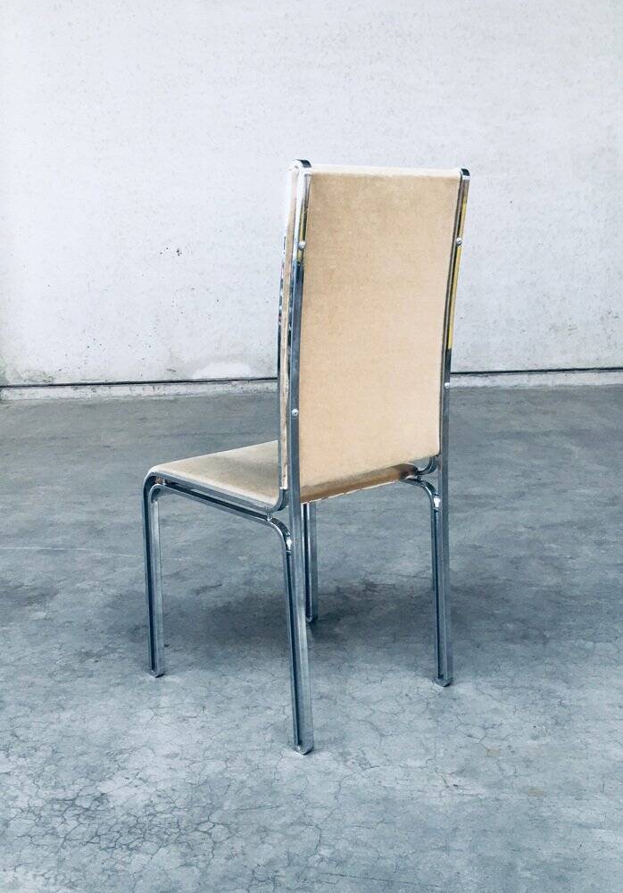 Italian Hollywood Regency Style Modernist Dining Chairs, 1970s, Set of 6