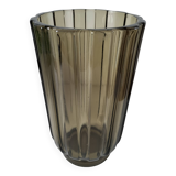 Vintage design smoked glass vase