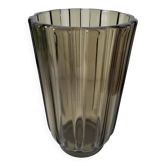 Vintage design smoked glass vase