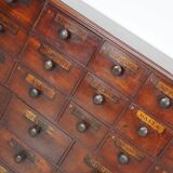 Antique Hardwood Apothecary Cabinet / Bank of Drawers, England, 19th Centur