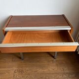Commode 1960 bois Teck et alu par George Frydman pour EFA