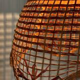 Vintage wicker flower pendant light