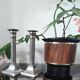 Pair of vintage silver column candlesticks