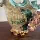 Large antique planter in majolica – relief floral decoration