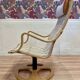 Swivel armchair and matching ottoman, Scandinavian design, 1960s.